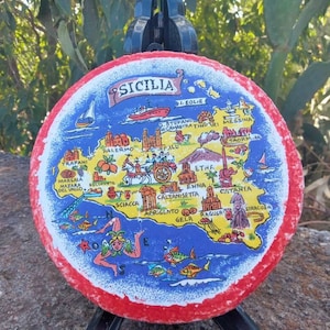 Azulejo siciliano, azulejo 15 x 15 cm, azulejo ornamental, azulejo siciliano, azulejo circular, cerâmica caltagirone
