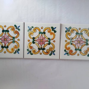 Sicilian tiles 10x10,decorated tiles,kitchen tiles, coasters image 6