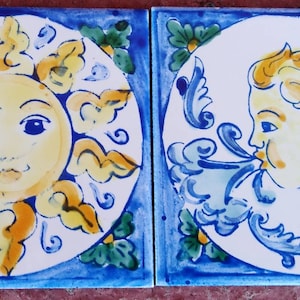 Azulejos 10x10 cm, azulejos de cozinha, azulejos, azulejos decorativos, azulejos sicilianos, azulejos personalizados, cerâmicas artesanais.