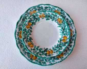 Servizio piatti in ceramica siciliana,piatti limoni,ceramica siciliana/Sicilian ceramic plates service, lemon plates, Sicilian ceramics