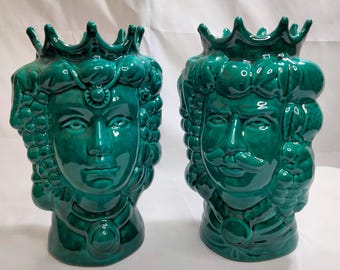 Maurenköpfe, sizilianischer Kopf, Keramik aus Caltagirone, sizilianische Keramik, Mori/Maurenköpfe, sizilianischer Kopf, sizilianische Keramik, sizilianische Mauren