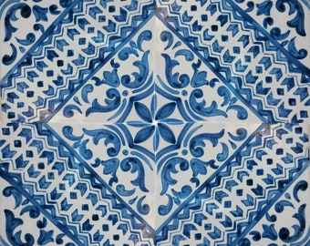 Decorated tiles, Sicilian tiles, Sicilian decorations, Italian majolica, 20x20 tiles, Italian ceramic, backsplash tiles, Caltagirone tiles