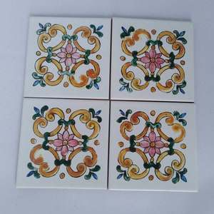 Sicilian tiles 10x10,decorated tiles,kitchen tiles, coasters