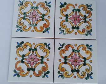 Sicilian tiles 10x10,decorated tiles,kitchen tiles, coasters
