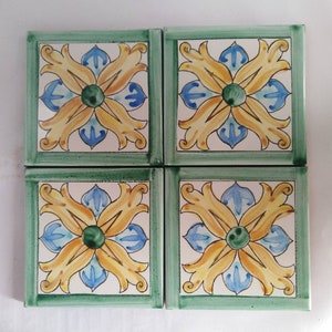 Sicilian tiles, Caltagirone tiles, hand-decorated tiles,mosaic tiles.