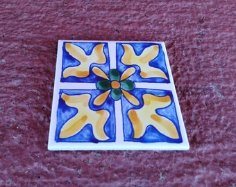 10x10 Sicilian tiles decorated by hand.