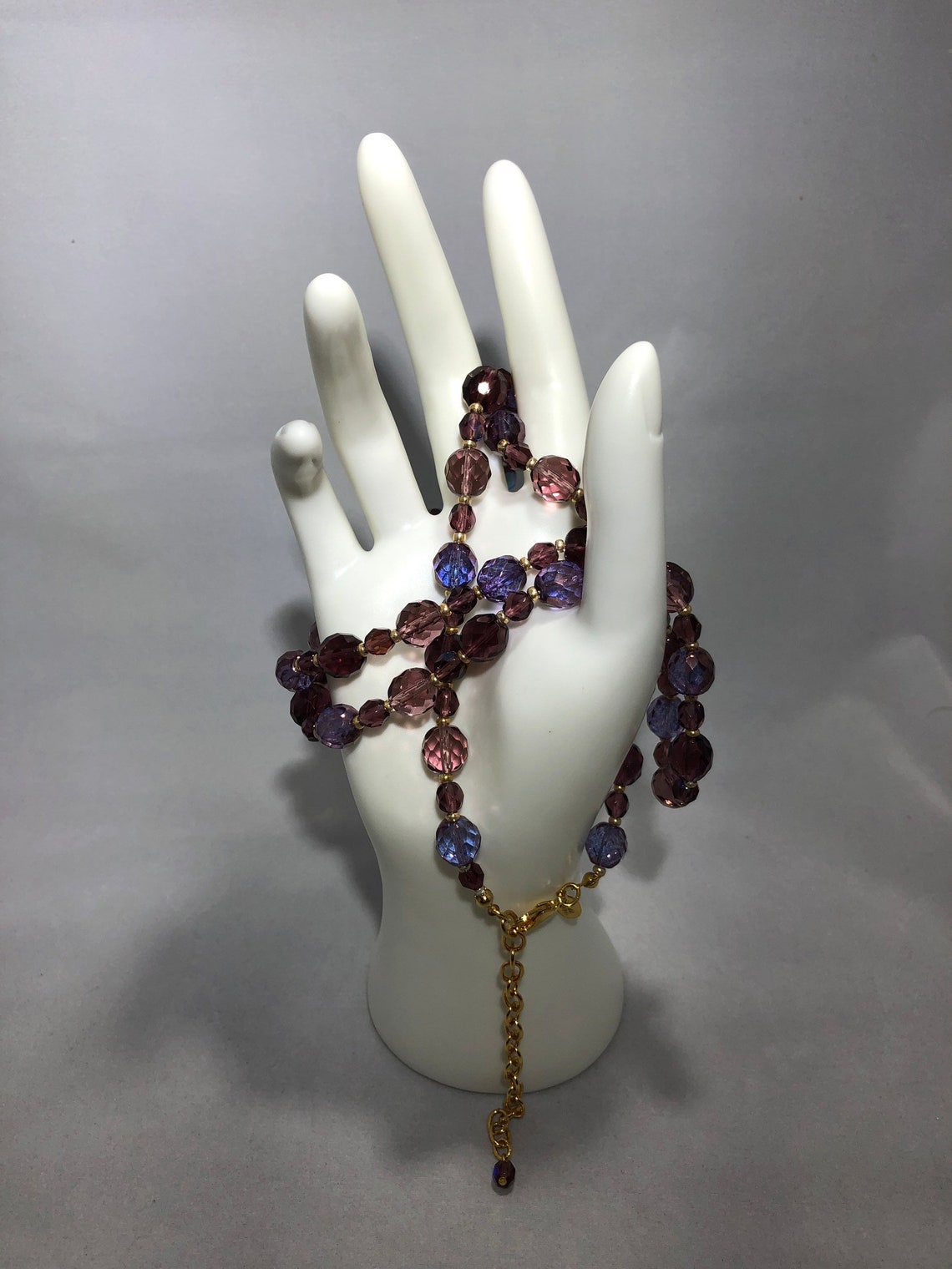 Joan Rivers Faceted Glass Bead Necklace Etsy