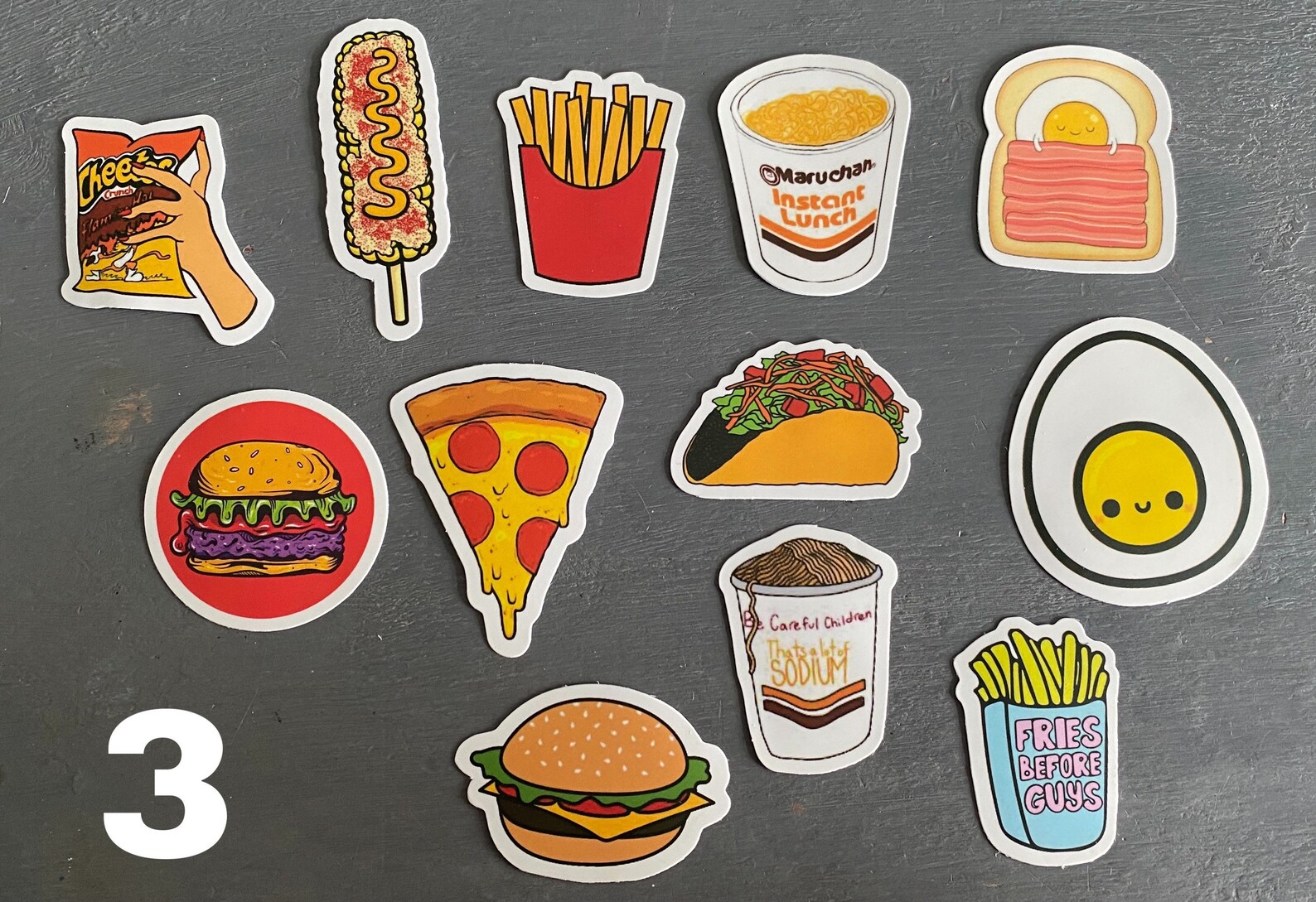 Cute Food  Sticker  Bundles Laptop Water Bottle Notebook Etsy