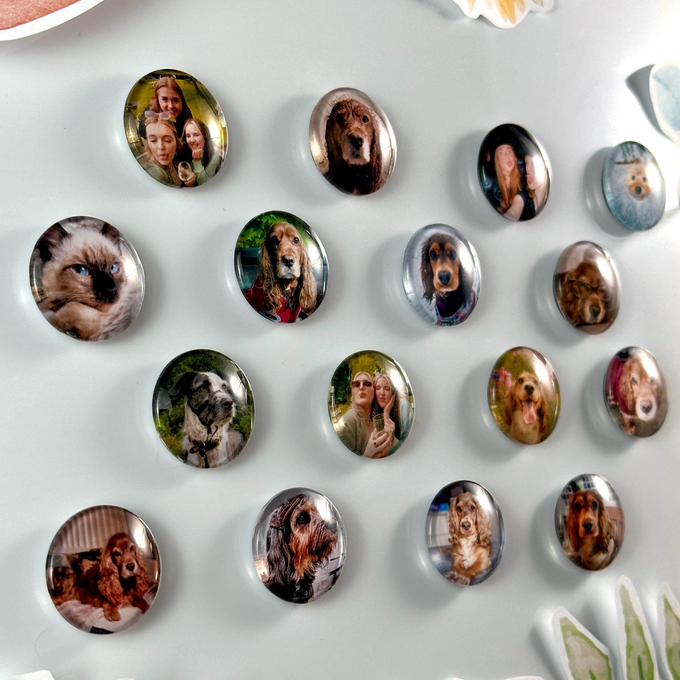 Handmade Personalised Round Glass Photo Magnets | Custom Fridge Magnets ...