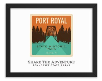 Port Royal TN State Park Framed Poster / Tennessee State Parks / Outdoor Fishing Kayak Canoe Camping