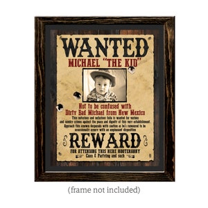 Custom Wanted Poster / Digital Download / Kids Party Wanted Poster / Western Wanted Poster / Adult Wanted Poster / Funny Wanted Poster image 4