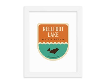 Reelfoot Lake Tennessee State Park / Framed Wall Art Poster Home Decor / Camping Fishing Hiking Outdoors Travel