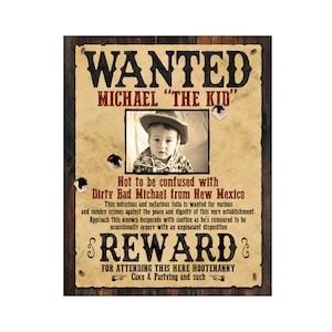 Custom Wanted Poster / Digital Download / Kids Party Wanted Poster / Western Wanted Poster / Adult Wanted Poster / Funny Wanted Poster