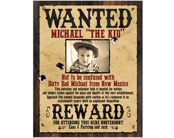 Custom Wanted Poster / Digital Download / Kids Party Wanted Poster / Western Wanted Poster / Adult Wanted Poster / Funny Wanted Poster