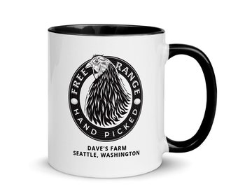 CUSTOM Coffee Mug / Free Range Coffee Mug / Free Range Chicken Coffee Mug / Farm Fresh Coffee Mug