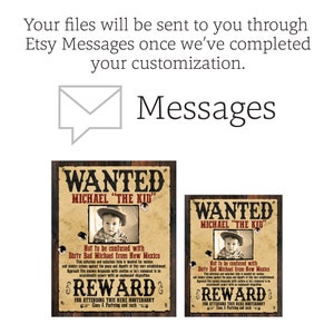 Custom Wanted Poster / Digital Download / Kids Party Wanted Poster / Western Wanted Poster / Adult Wanted Poster / Funny Wanted Poster image 7