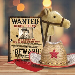 Wanted Poster, Custom Wanted Poster, Cowboy Party Wanted Poster, Kids Birthday Party, Old West Wanted Poster, Kids Party Poster
