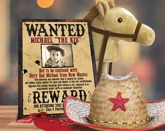 Wanted Poster Custom Wanted Poster Cowboy Party Wanted Poster Kids Birthday Party Old West Wanted Poster Kids Party Poster