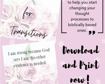 Christian Affirmation Cards- Printable Download
