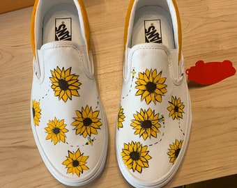 yellow and pink sunflower vans