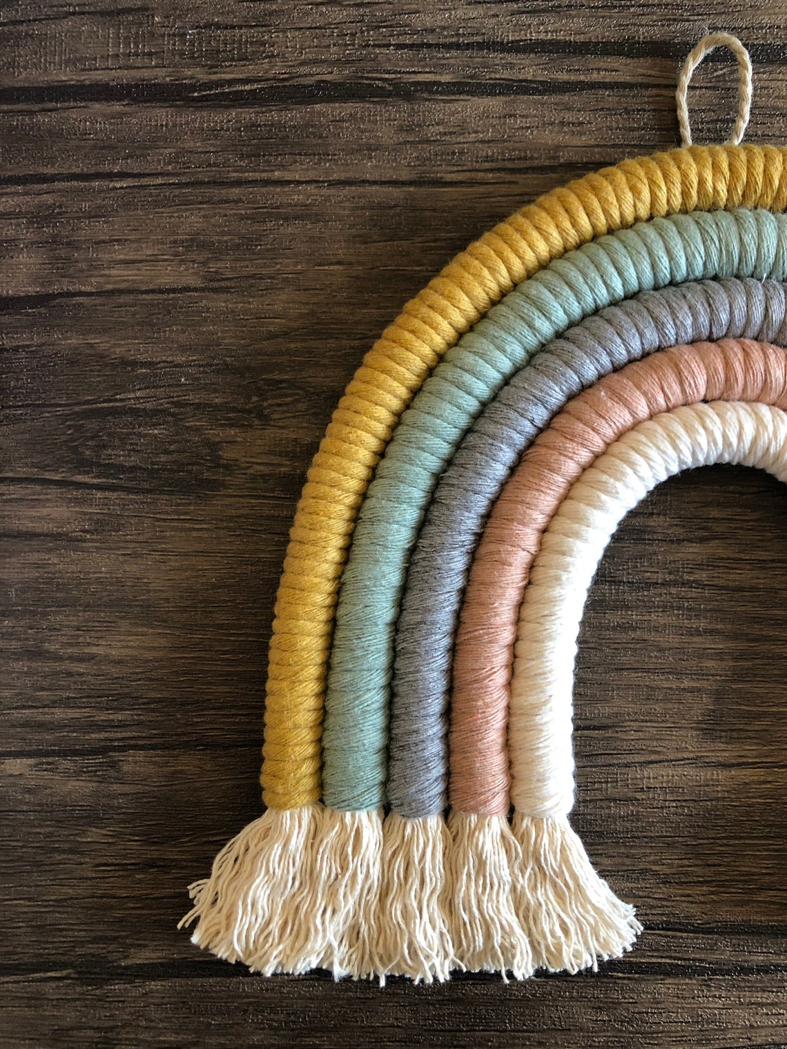 Extra Large Rope Rainbow Wall Hanging Pastels Mustard Etsy