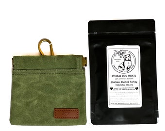 Betty's Canvas Dog Treat Pouch & Natural Training Treats - Waterproof, Hands-Free, Easy-Clean Design for On-the-Go Rewards