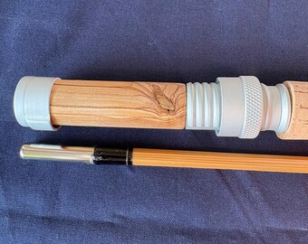 Ancienne Canne à Mouche Montague Bambou Fendu – Modèle Interrupteur, Vintage