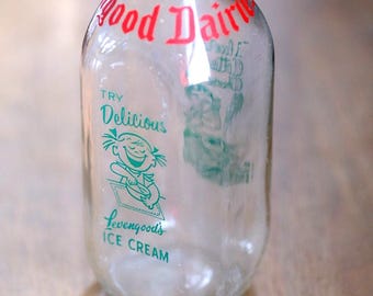 Levengood Dairy Ice Cream/Cottage Cheese One Quart Dairy Bottle