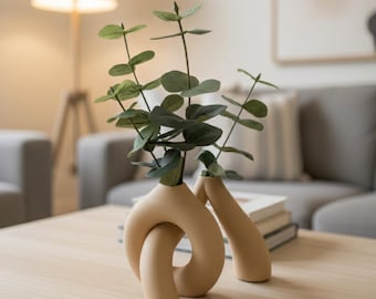 Jarrón con nudos / Jarrón para flores / Decoración escandinava para el hogar / Porta flores minimalista / Objeto de arte geométrico