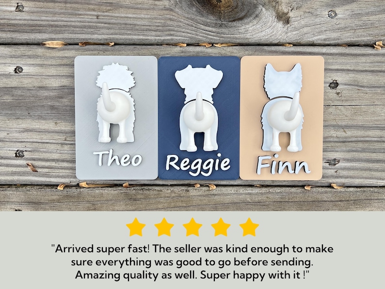 Personalized Dog Leash Holder – Funny Dog Butt Wall Hook, Pet Leash & Collar Hanger, Gift for Dog image 8