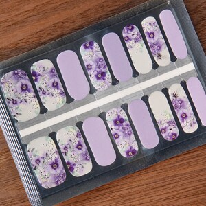 Nail Wraps 100% Nail Polish Stickers Nail Strips Nail Polish Strips Stick on Nail Polish Lavender Orchid