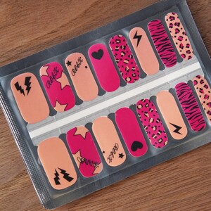 Nail Wraps 100% Nail Polish Stickers Nail Strips Nail Polish Strips Stick on Nail Polish Rock Groupie