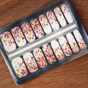 Nail Wraps 100% Nail Polish Stickers Nail Strips Nail Polish Strips Stick on Nail Polish Fiesta Blanco