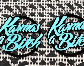 Karmas a B*tch Earrings, Jewelry, Earrings, Dangle Earrings