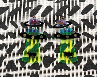 UFO Alien Earrings, Jewelry, Earrings, Dangle Earrings