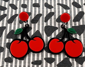 Cherry Earrings, Jewelry, Earrings, Dangle Earrings