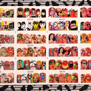 Nail Decals, Pop Art 2,Popart, Water Nail Decals, Nail Art Decoration, Nail Sticker Decals
