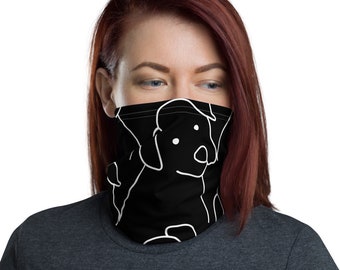 Black meek dog neck gaiter, washable face cover, dog lover face mask,dog mom face mask,dog dad face mask, christms gift mask,funny face mask
