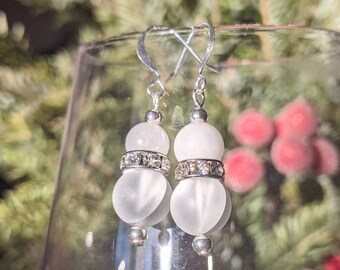 Rainbow Rutilated Quartz Rosary Necklace and Earring Set