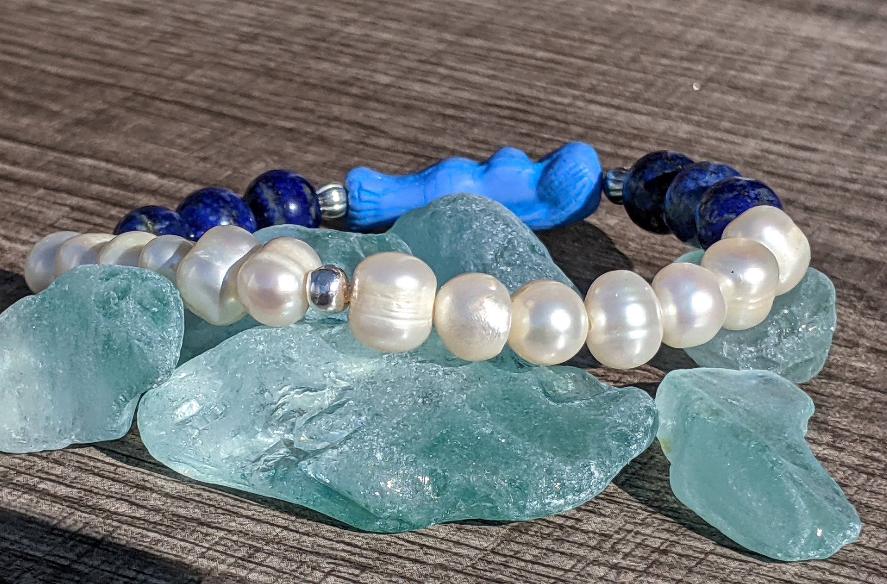 AINILOVE Natural Bead Amethyst Mermaid Bracelet Mermaid Gift for