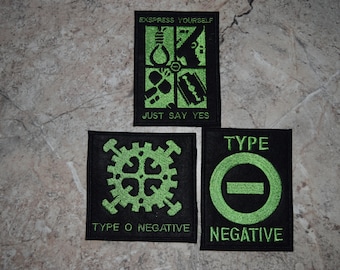 TYPE O NEGATIVE 13 Embroidered Patch Iron Sew Logo BLACK METAL WOVEN ROCK MUSIC