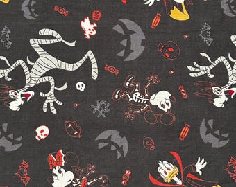 Disney Mickey and Friends Halloween Swirl Cotton Fabric fat quarter 18"x21"