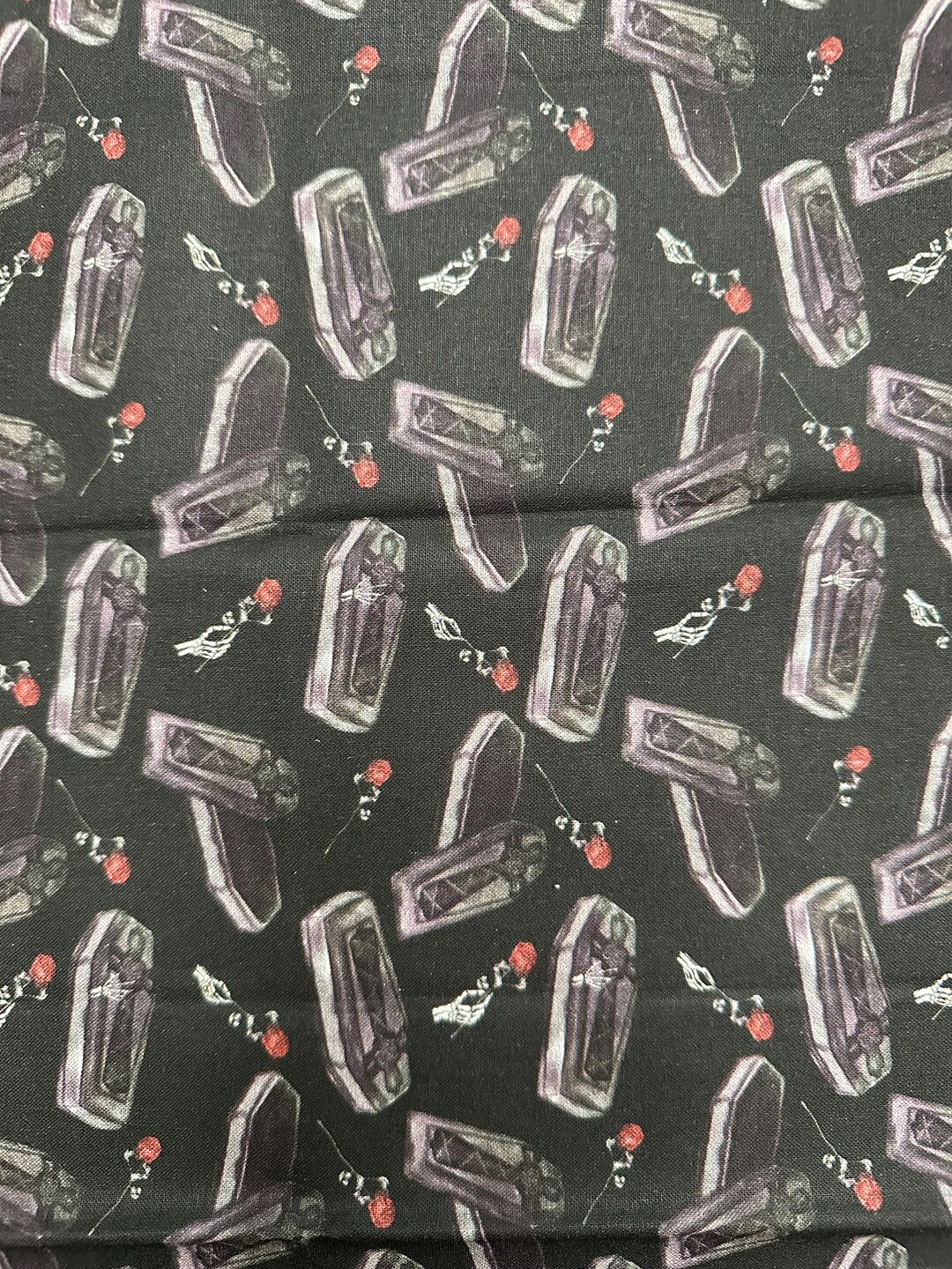 Crape Meaning Halloween Coffins Black Cotton Fabric Remnant 16”x21” - Etsy