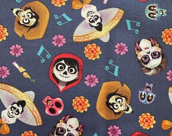Disney Coco Classic Floral Cotton Fabric fat quarter 18”x21”