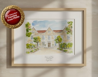 Wedding Venue Portrait From Photo | Hand Painted Watercolour Wedding Gift