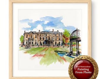 Wedding Venue Portrait From Photo | Hand Painted Watercolour Wedding Gift