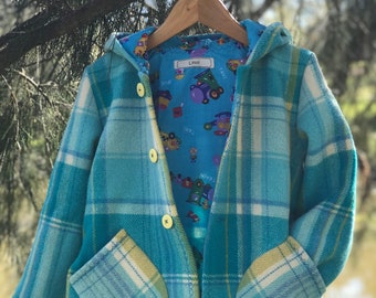 Upcycled wool jacket size 4 AU kids'