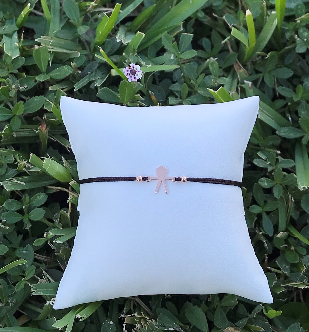 Rose Gold Boy Bracelet. Little Boy Bracelet. Adjustable String Bracelet