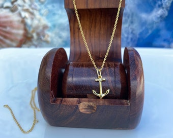 Anchor Necklace. Gold Plated Silver Anchor Necklace. Anchor Pendant. Sea Jewelry. Delicate Necklace. Unisex Necklace. Nautical Jewelry. Gift