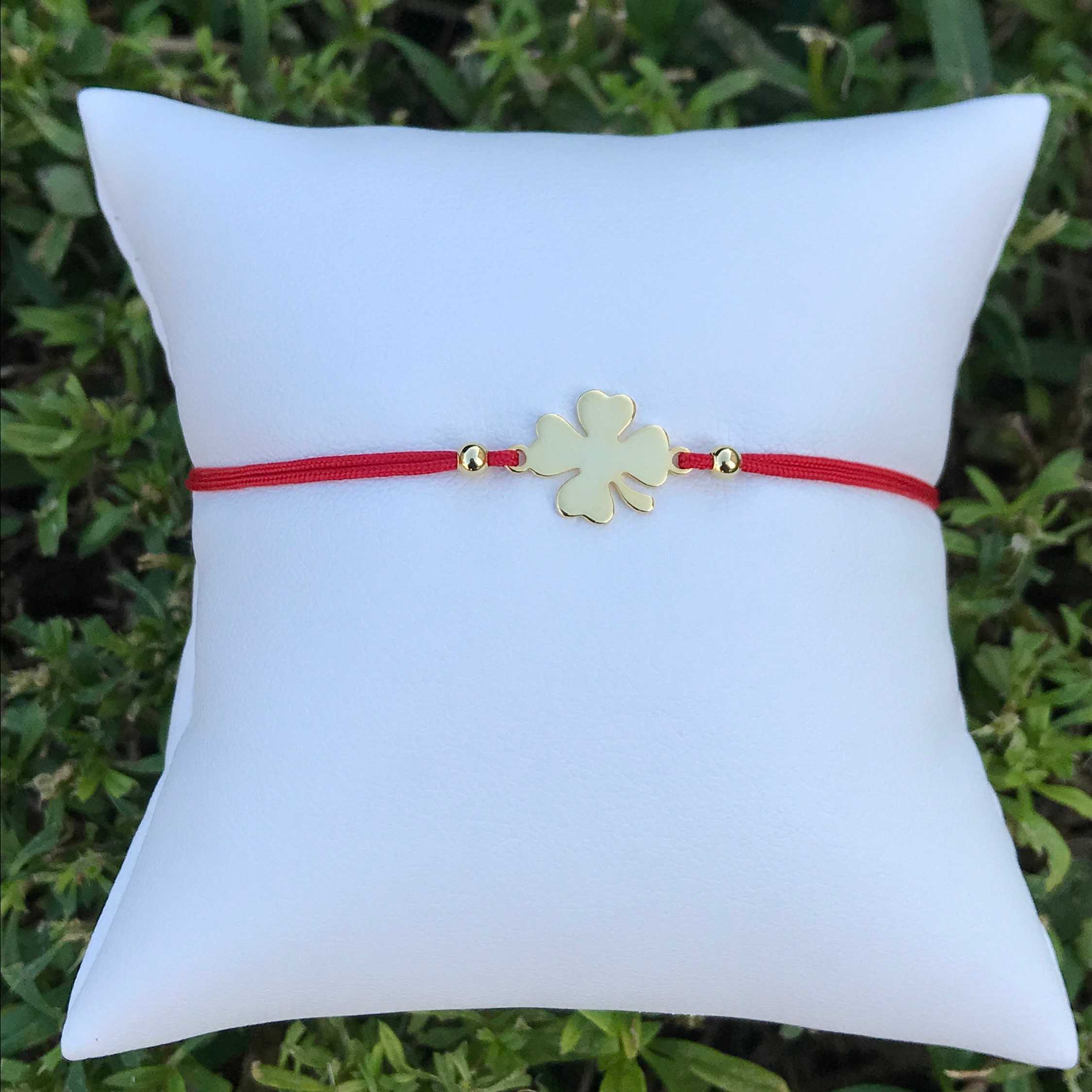 Clover Bracelet. Gold Clover Bracelet. Adjustable Clover Etsy New Zealand